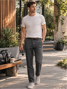 DU/ER Pants Mens 33x30 Stretch Performance Travel Commuter Minimalist Gray Tech